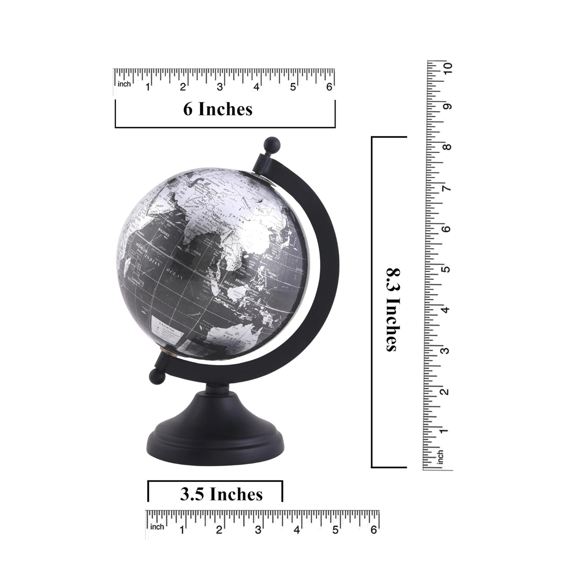 RELY+ black metal stand globe adds sturdy, premium feel