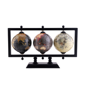 Rely+ earth globe on a desk stand enhances elegant workspace decor.