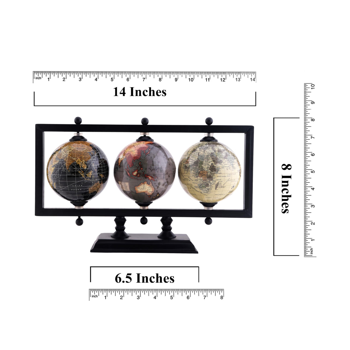 Rely+ stainless steel stand provides durable globe presentation.