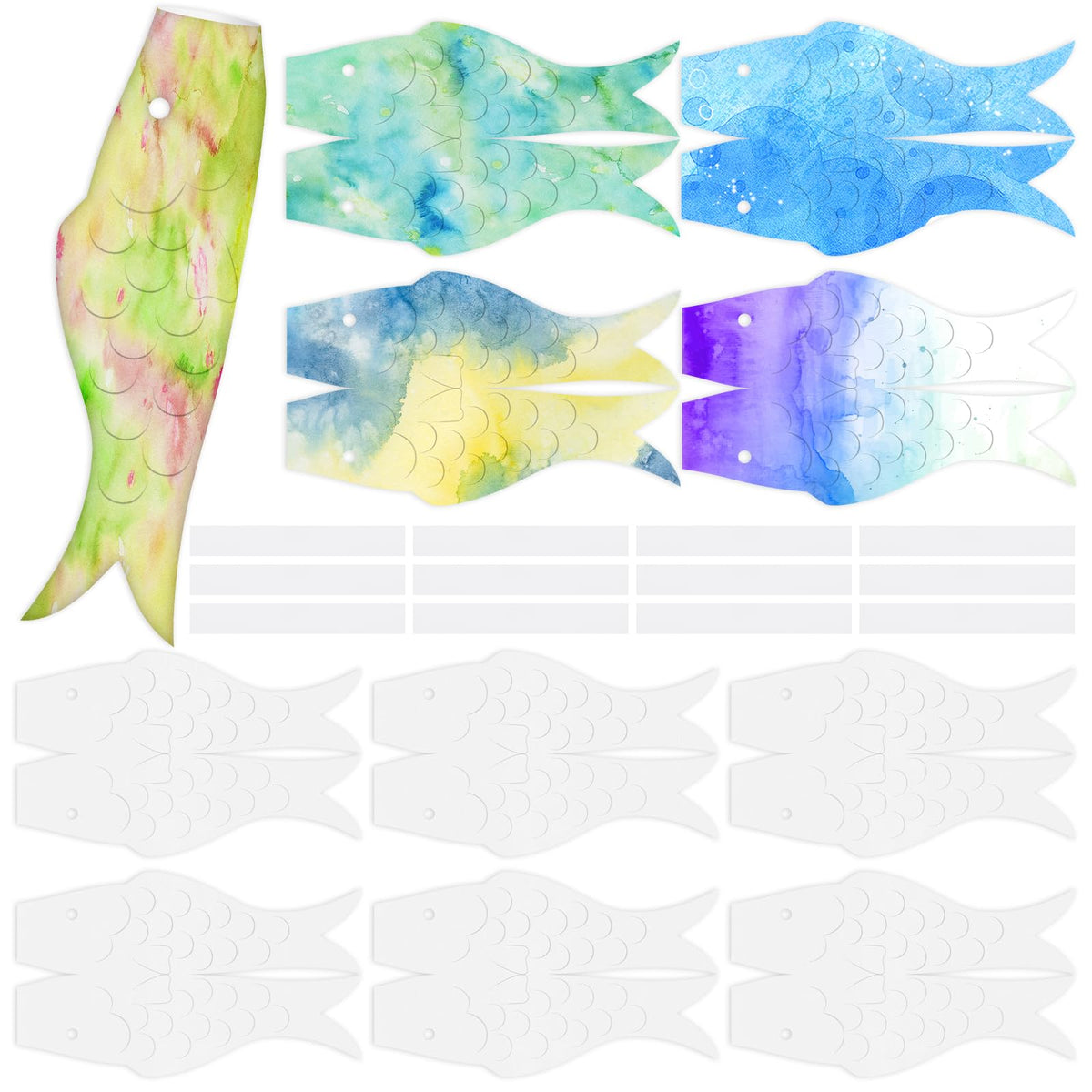 Remagr Japanese carp windsocks kit ready for DIY design and outdoor display