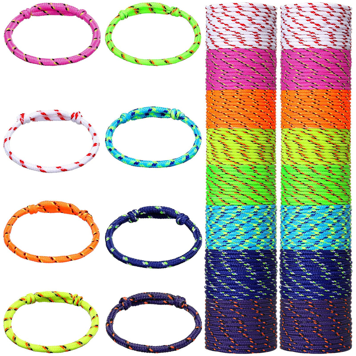 Remerry 168 piece friendship bracelets in eight colors, ready for sharing.