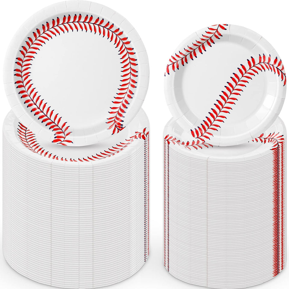 Remerry 7-inch baseball plates set for snacks and quick cleanup.
