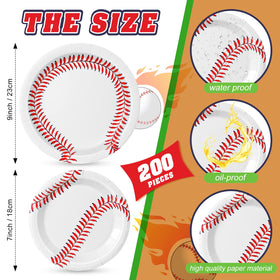 Remerry 9-inch baseball plates set ideal for main bites.