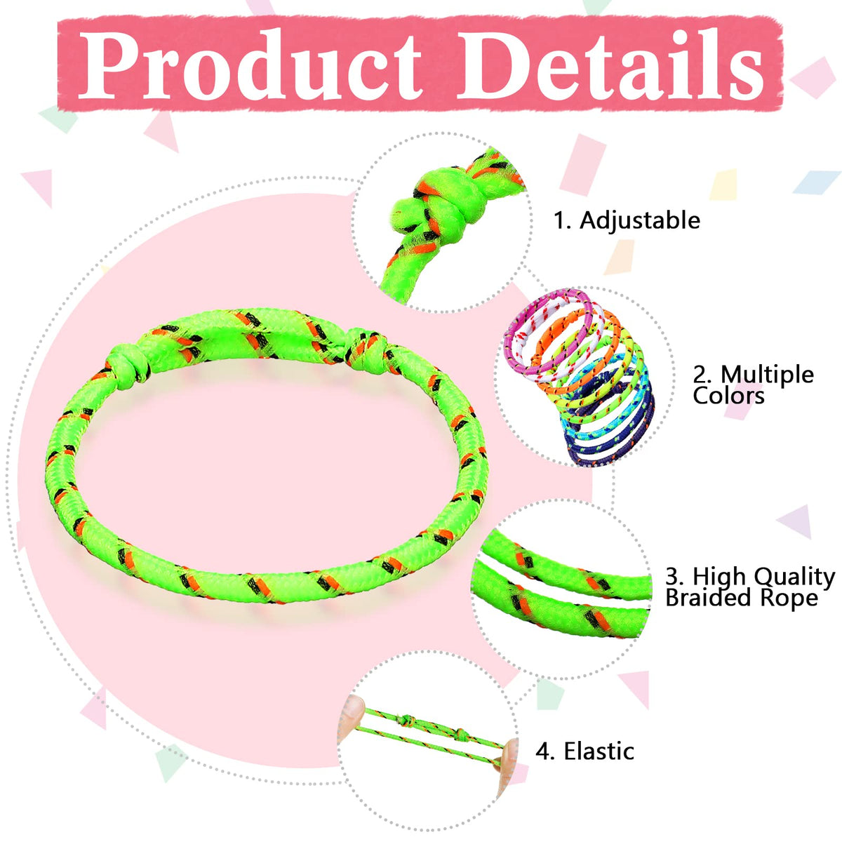 Remerry neon color bracelets showcase vibrant hues for bold outfits.
