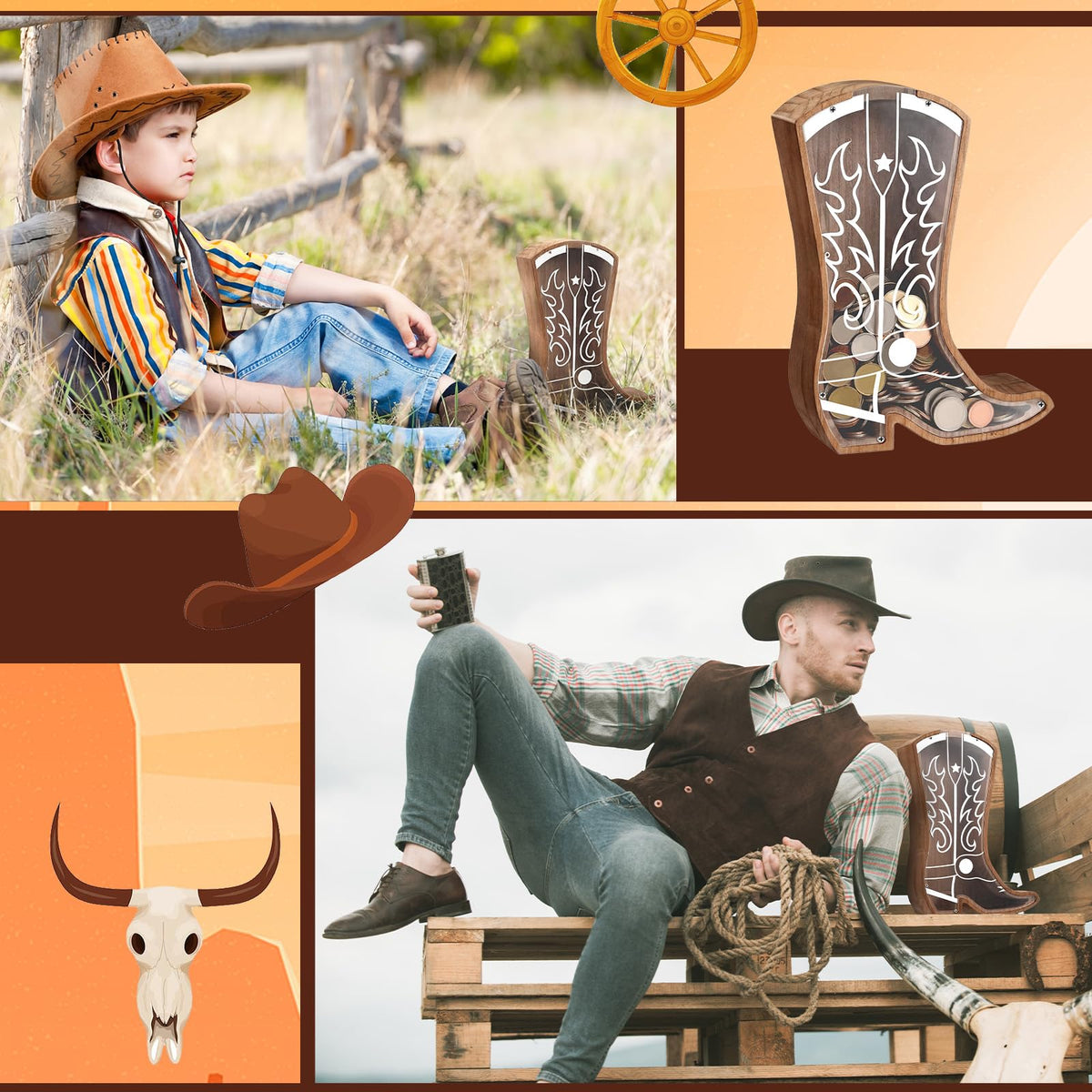 Remerry gift ready western piggy bank makes a thoughtful birthday present