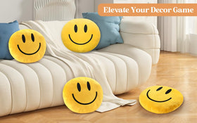 RENAMB Smiley Face Pillow brightens kids' rooms and party setups.