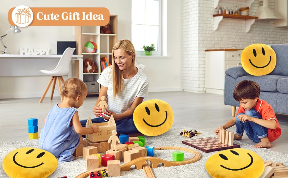 RENAMB Smiley Face Pillow doubles as a cheerful party favor.