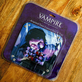 Renegade Acquired Taste folding dice tray features full-color gothic artwork for tabletop immersion.