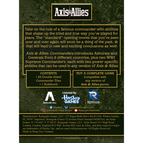 Renegade Axis and Allies commander portraits with original artwork for immersive play.