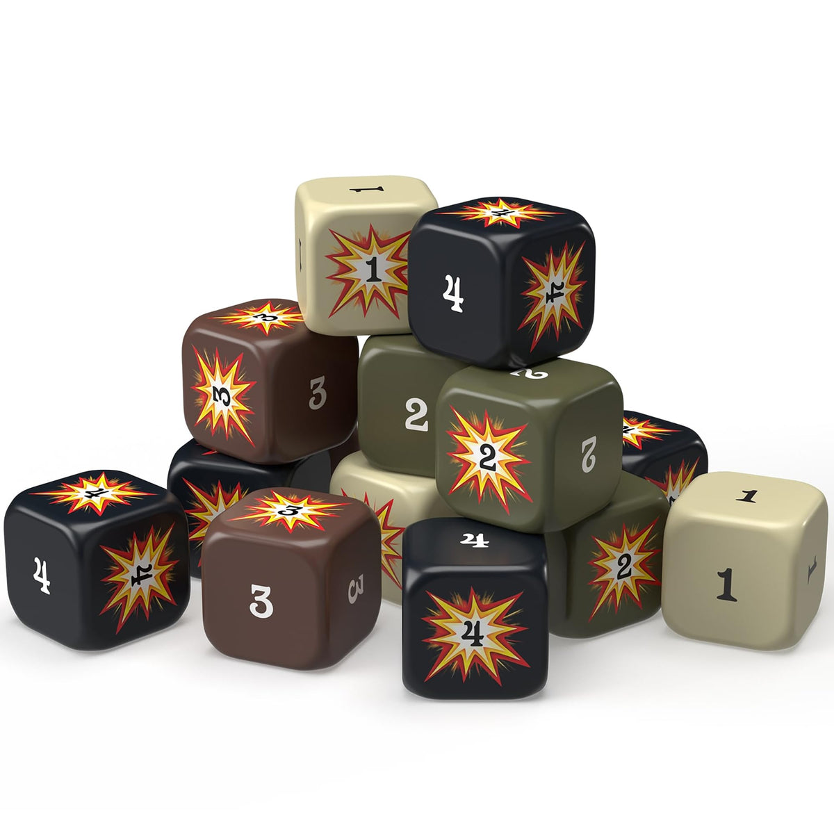 Axis & Allies Hit Dice four styles distinguish hit levels quickly.