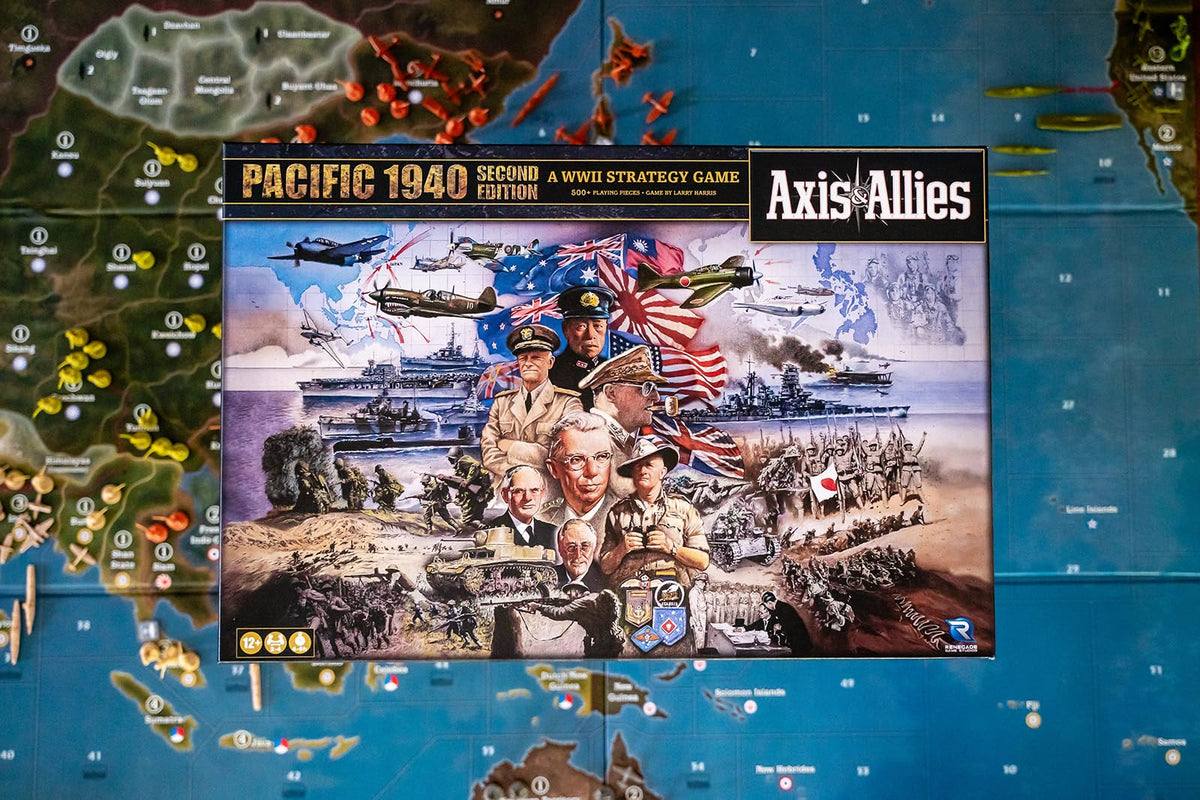 Renegade Game Studios Axis & Allies 1940 Pacific map detail highlights battlefield zones