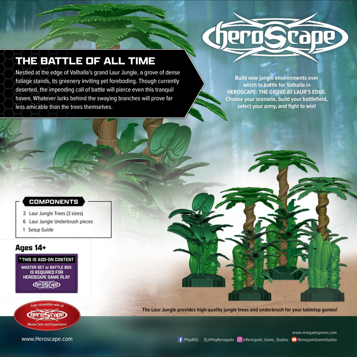 Renegade Game Studios Heroscape Grove Laur Edge underbrush supports stealthy movement and ambushes.