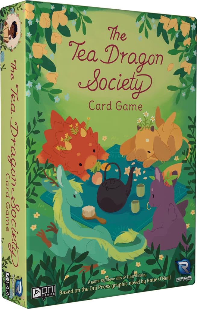 Renegade Tea Dragon Society cover art with friendly dragons and cozy tea setting.
