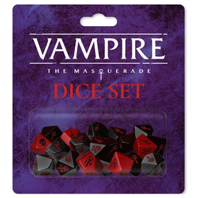 Renegade VTM5 dice set with black d10s for standard rolls
