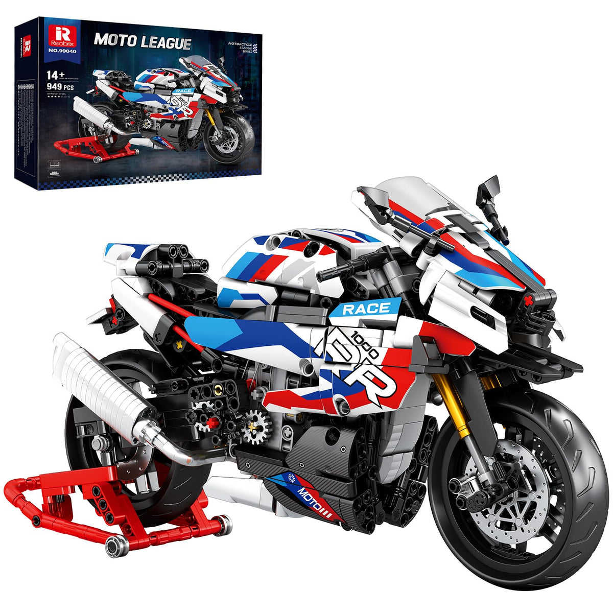 Reobrix 1000 RR front view model, ideal for display and collection.