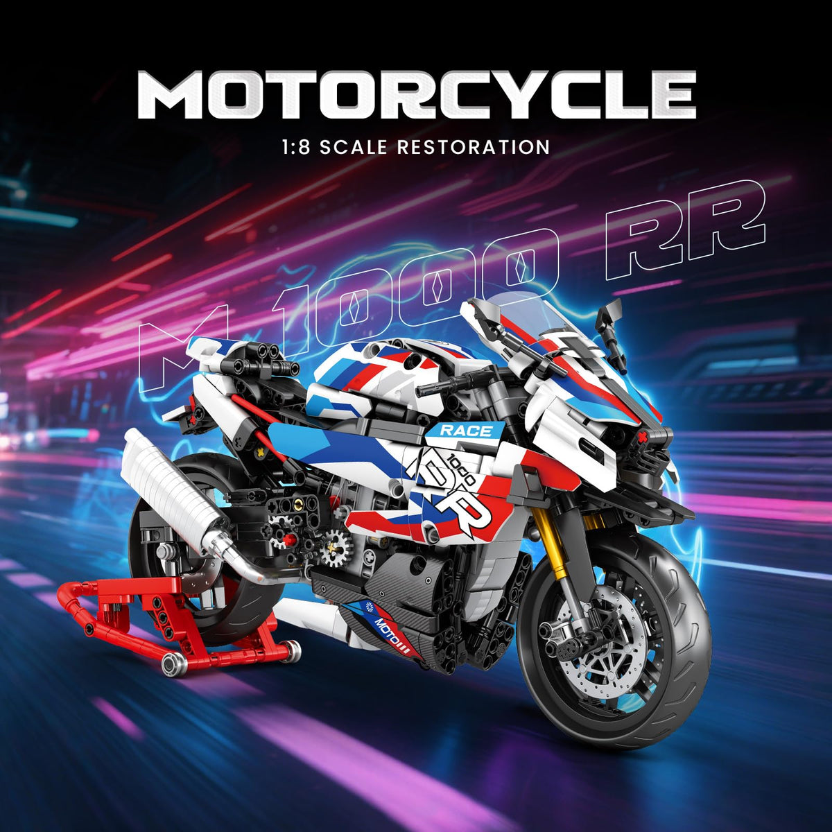 Reobrix 1000 RR side view shows authentic livery for display.