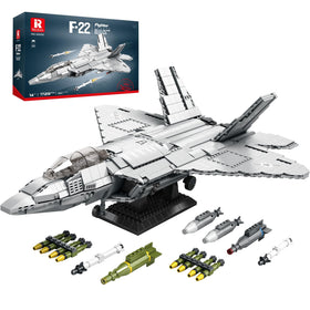 Reobrix F-22 with landing gear extended for authentic display