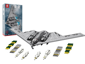 Reobrix Fighter Jet Building Set airframe detail for display and play.