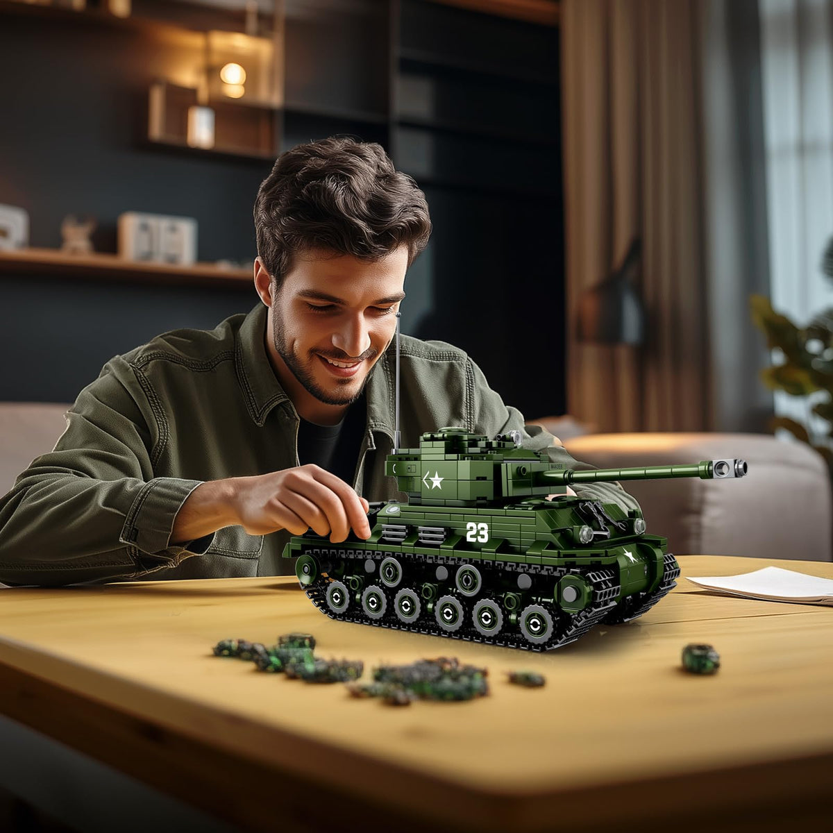 Reobrix M4A3E8 Sherman Tank interior cockpit details for authentic modeling