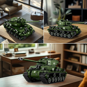 Reobrix M4A3E8 Sherman Tank turret 360 rotation for interactive posing