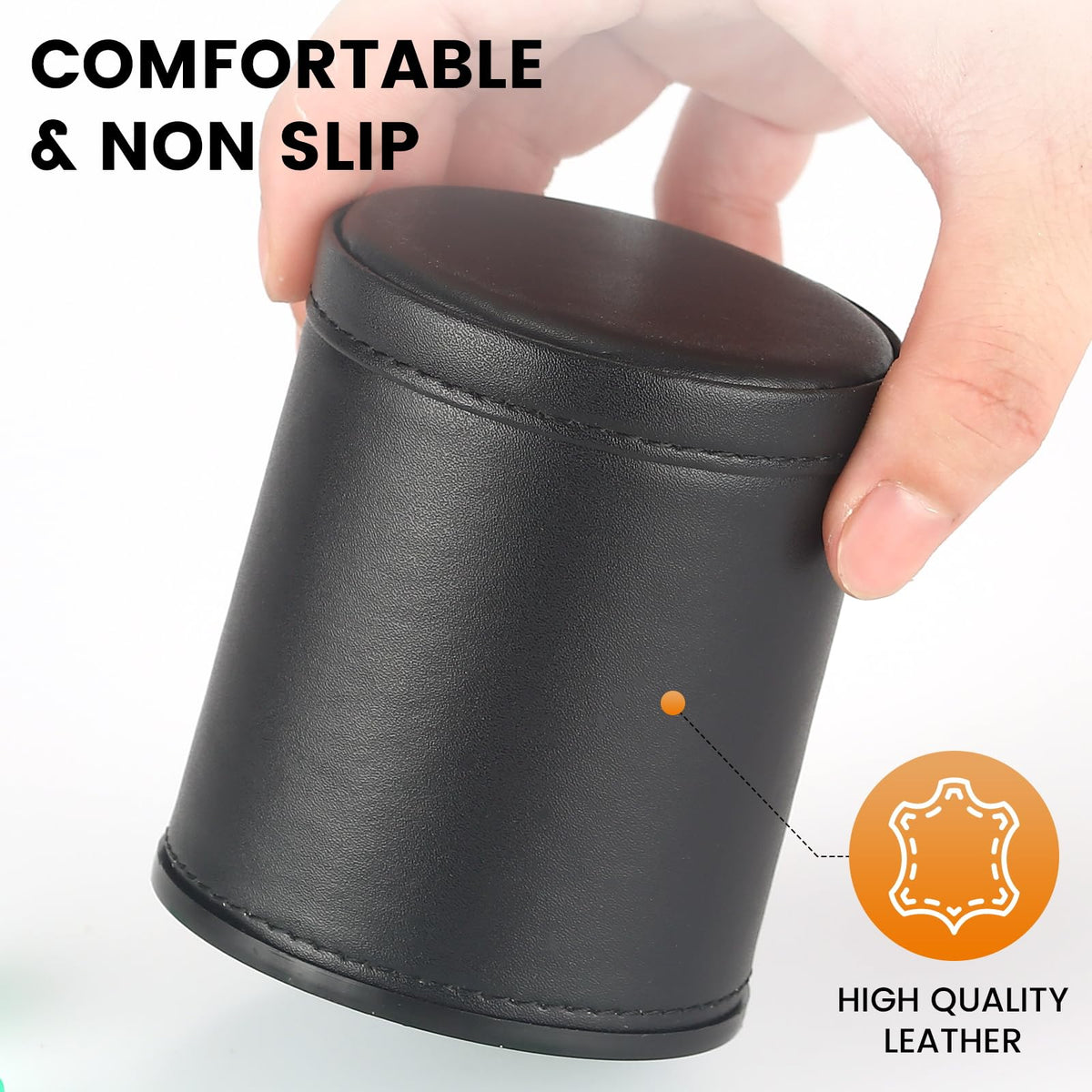RERIVER dice cups measure 3.5 inches tall and 3.1 inches wide