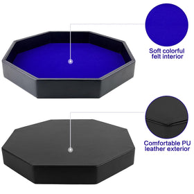 RERIVER dice tray blue felt interior cushions dice sounds for focused play