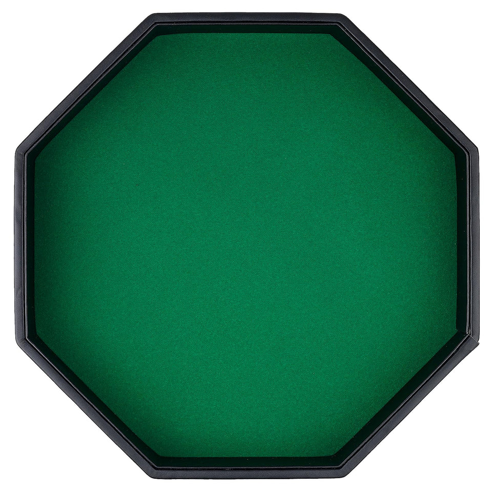 RERIVER dice tray exterior green PU leather, durable on-table protection.