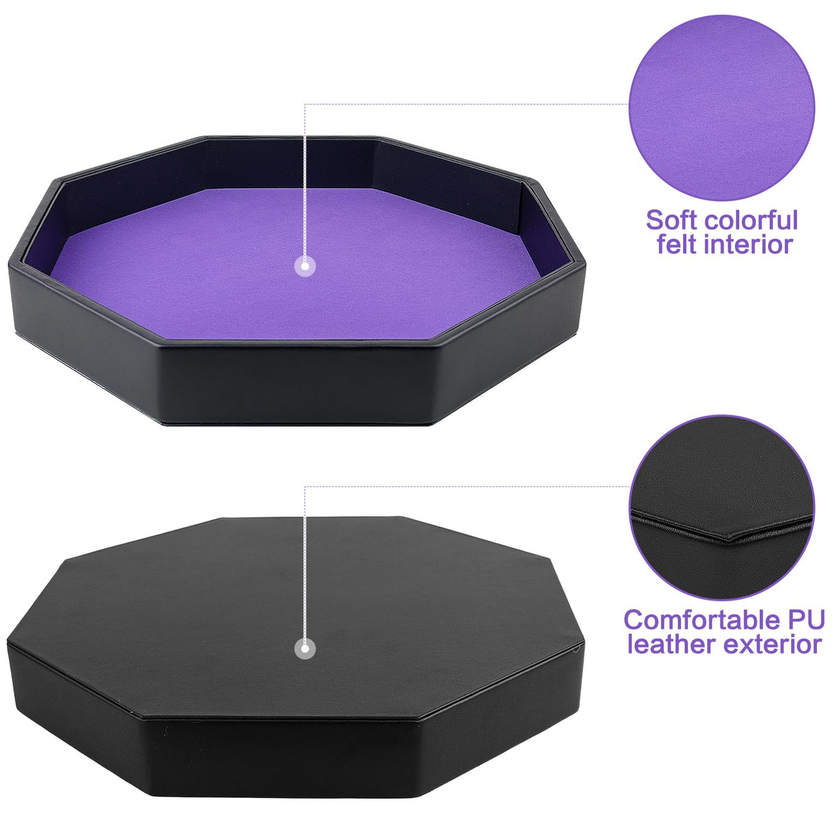 RERIVER tray interior velvet liner muffles dice sounds.