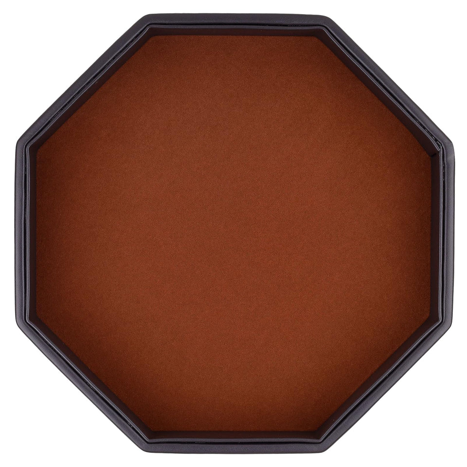 RERIVER dice tray octagon leather keeps dice secure during gameplay.