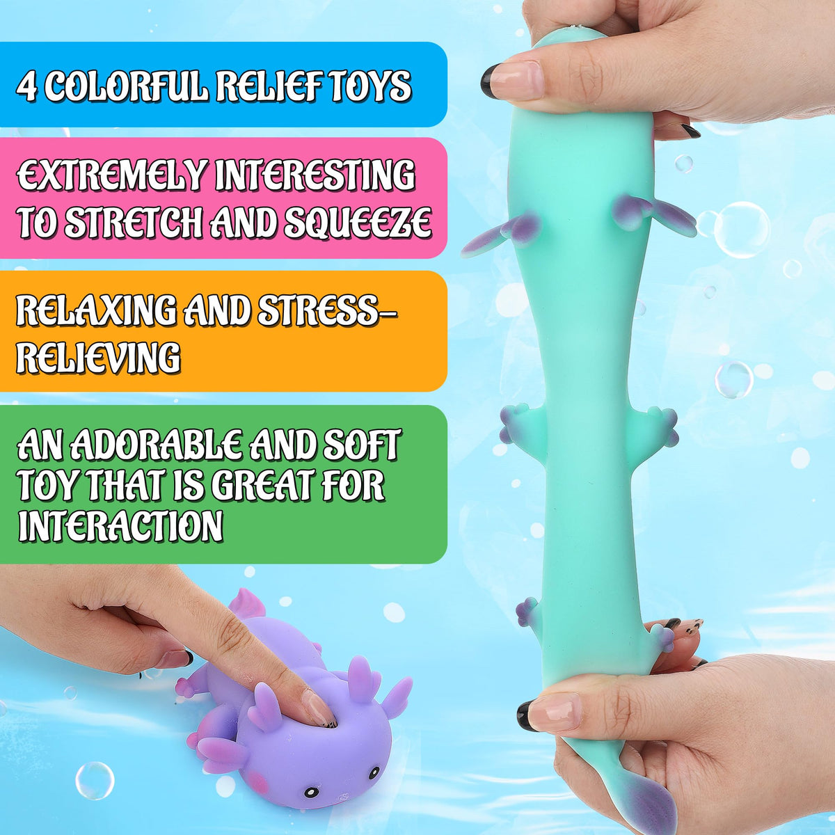Reroaoi axolotl stress-relief toy yellow ideal as pocket-size mood booster