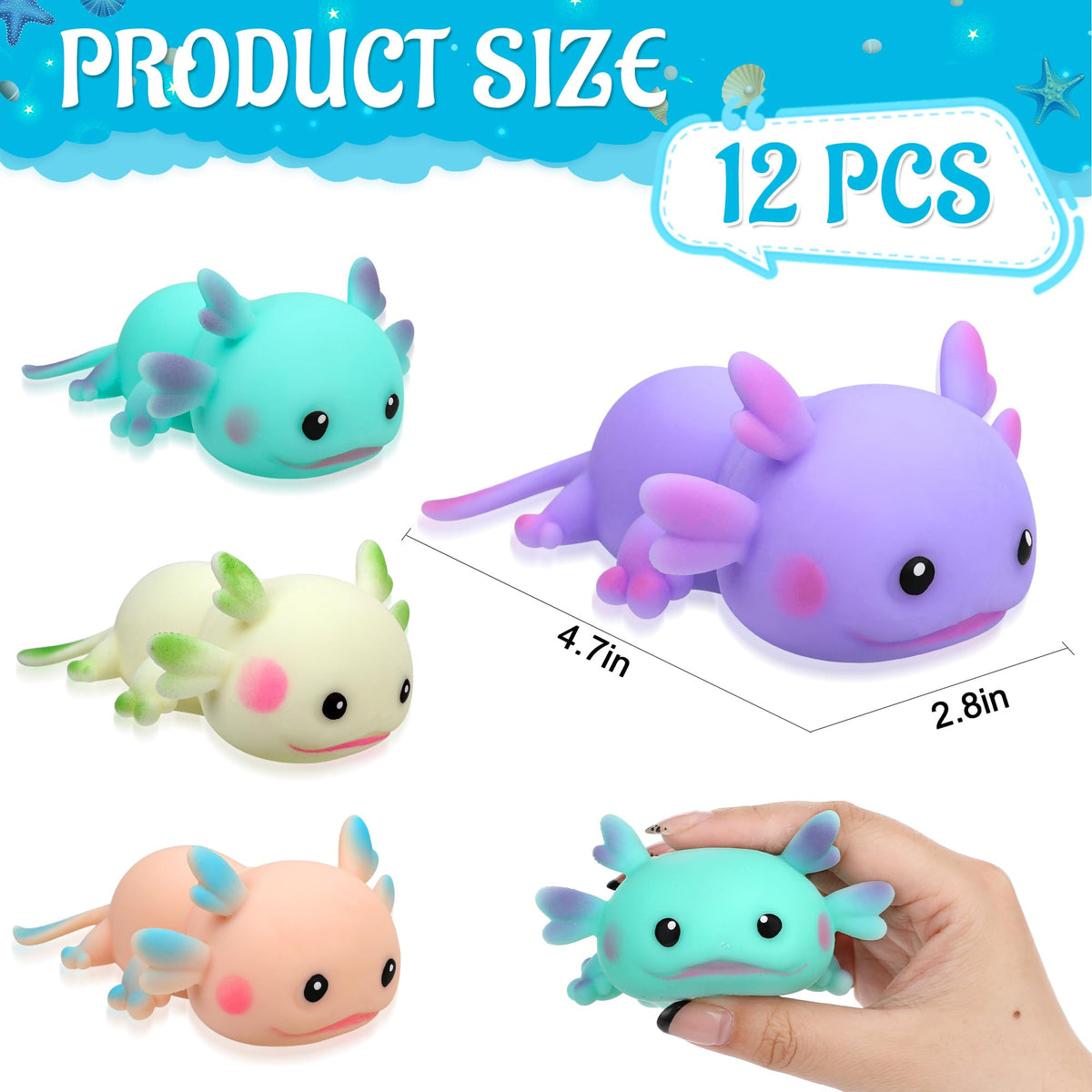 Reroaoi mini axolotl squishy fidget for focus