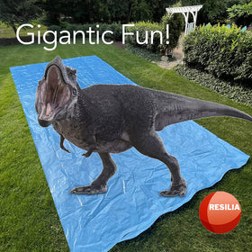Backyard party with RESILIA water slide in action