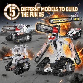 Resosese chainsaw-model kit shows precise mechanical concepts during assembly.