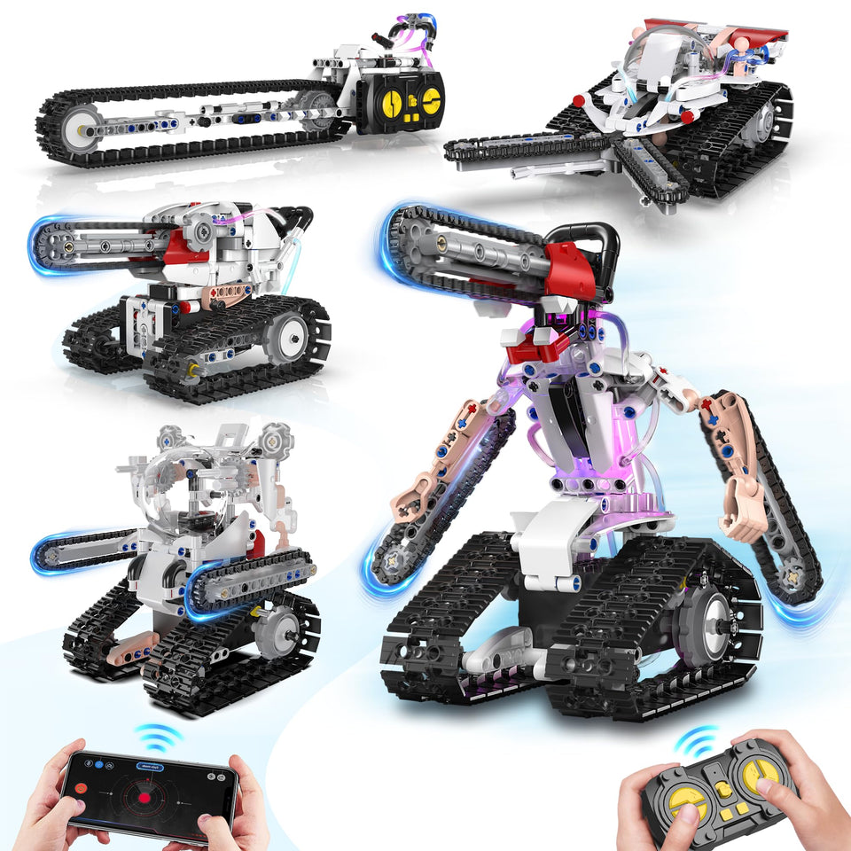 Resosese 5 in 1 STEM RC robot models for kids, ready for hands-on learning.