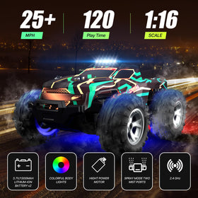 Resosese RC car with LED lights and 16 color modes for dynamic play