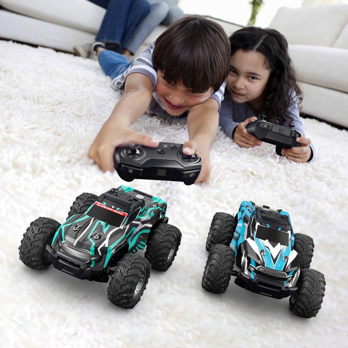 Resosese RC car night lighting with blue chassis glow