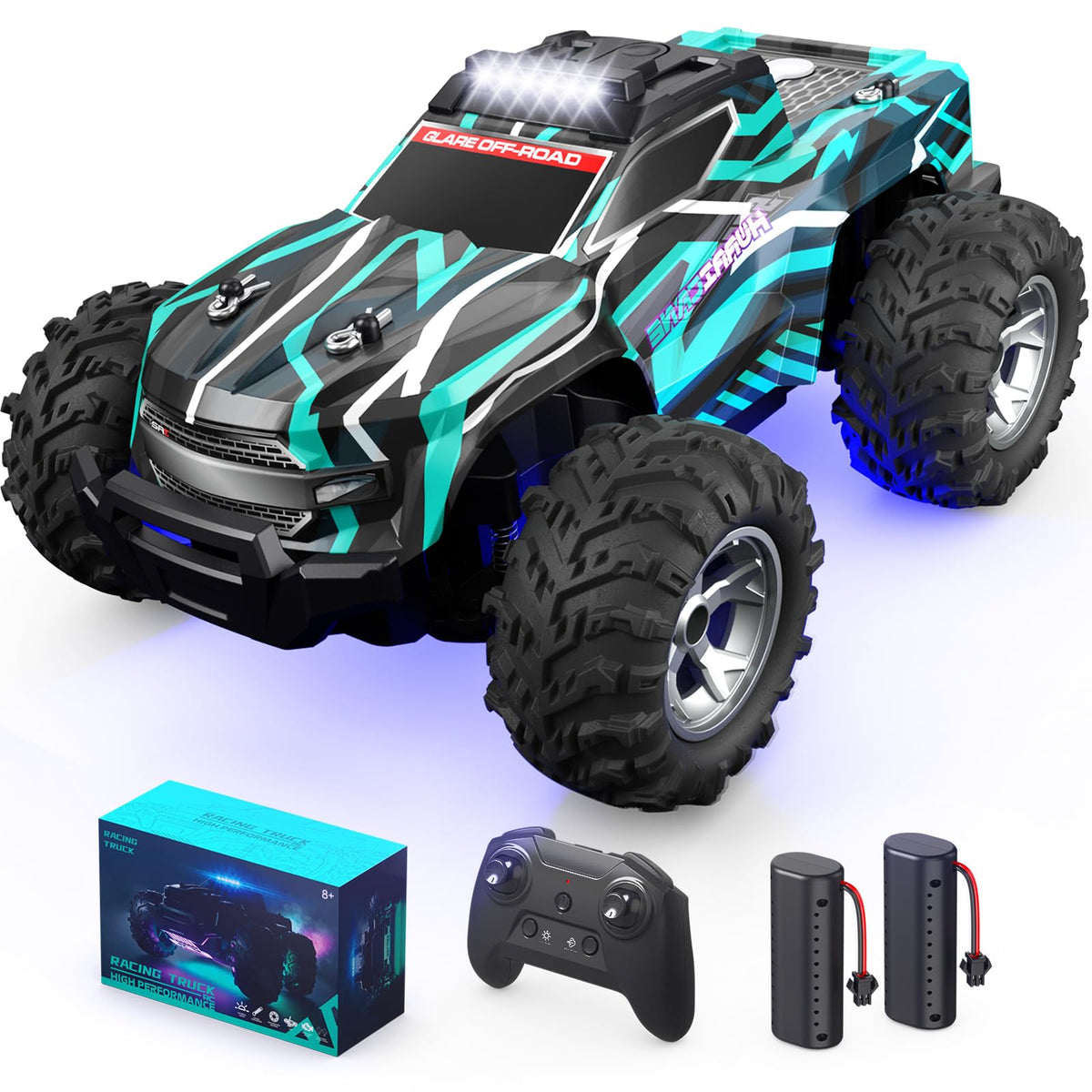 Resosese remote control car with dual spray design for enhanced night visuals