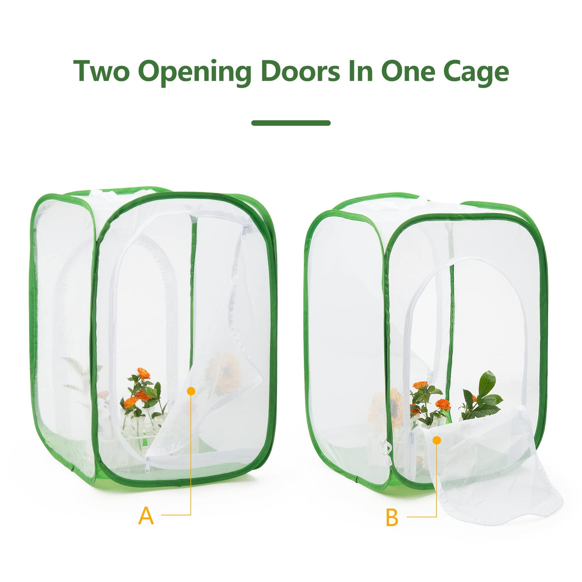 RESTCLOUD monarch habitat side-doors shown for easy feeding and cleaning