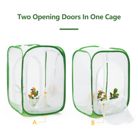 RESTCLOUD monarch habitat side-doors shown for easy feeding and cleaning