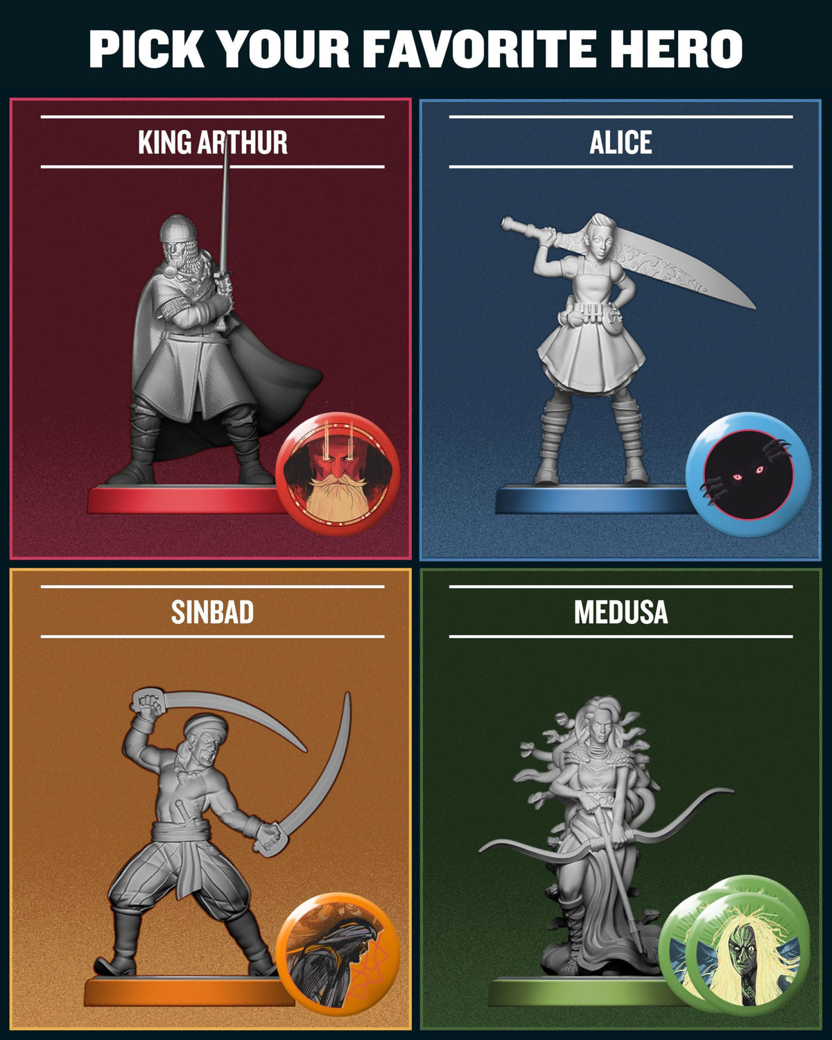 Unmatched 30-card deck powering each hero's unique strategy