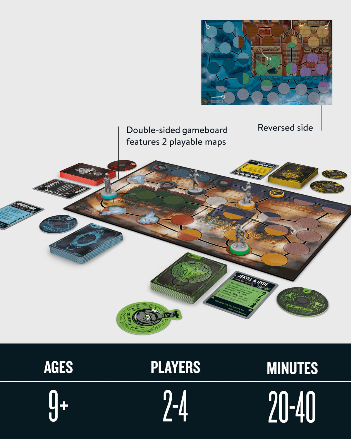 Restoration Games Unmatched Cobble & Fog: Jekyll & Hyde transformation miniature for dynamic play