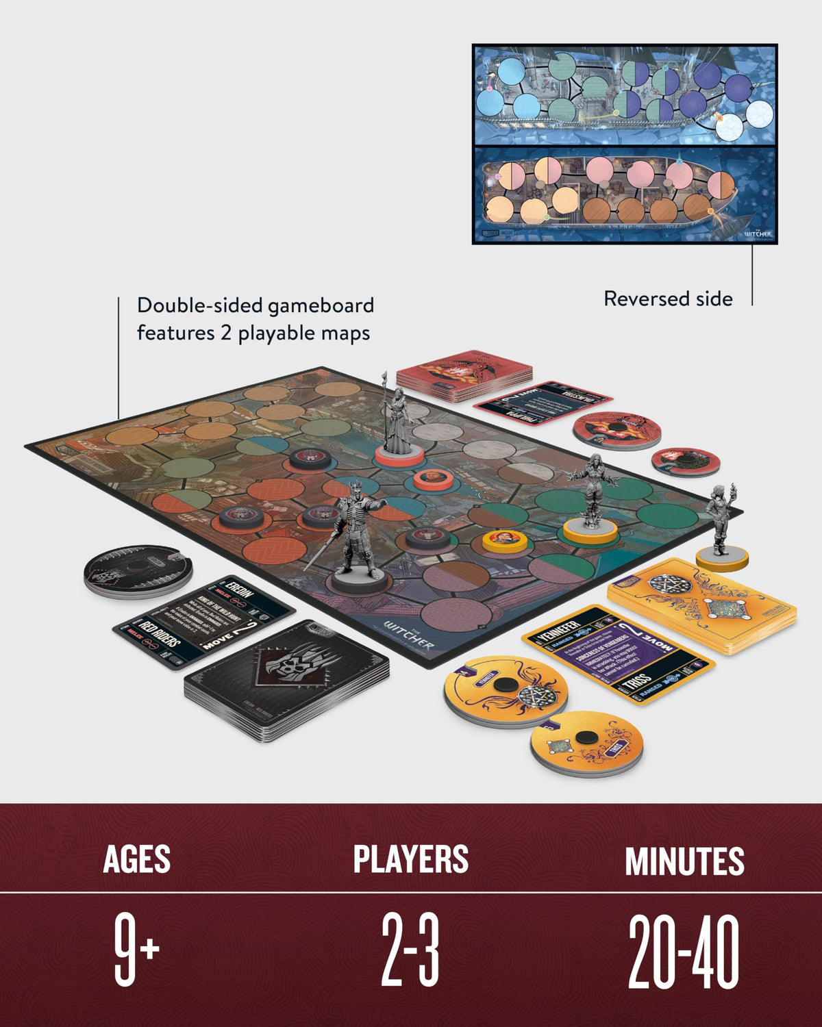 Restoration Games Unmatched Witcher Realms Fall card decks power strategic moves