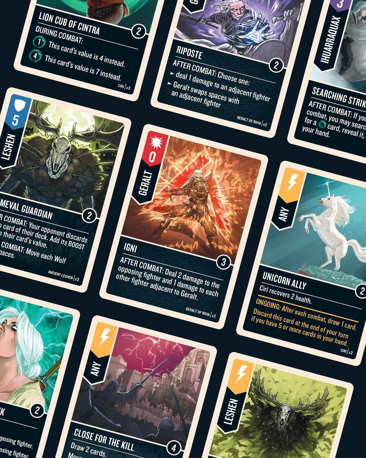 Restoration Games Unmatched Witcher health dial and tokens for tracking vitality.