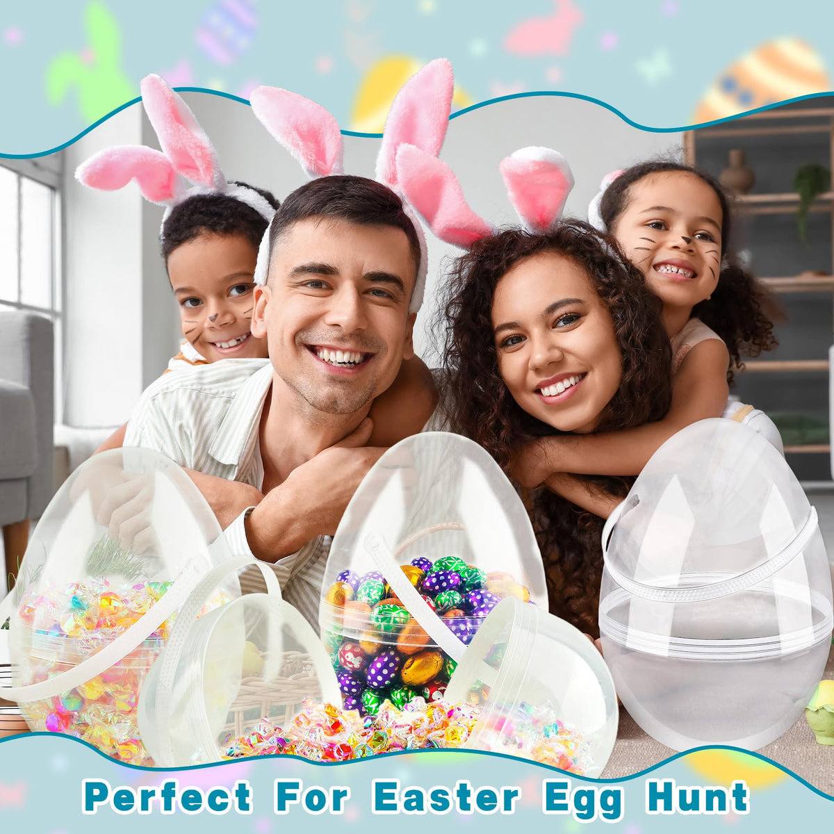 Restroma Easter art decoration, bright shells frame surprises and smiles