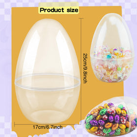 Restroma giant clear Easter egg 10-inch ideal for mid-size toys and candies.