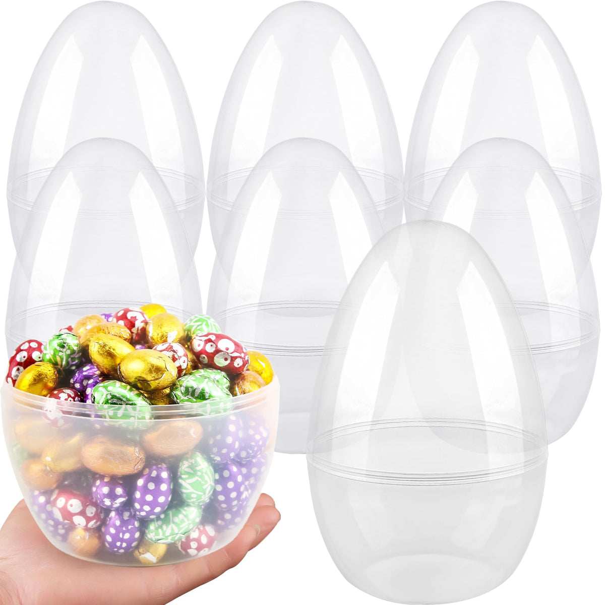 Restroma giant clear Easter egg 12-inch shows contents clearly for large gifts