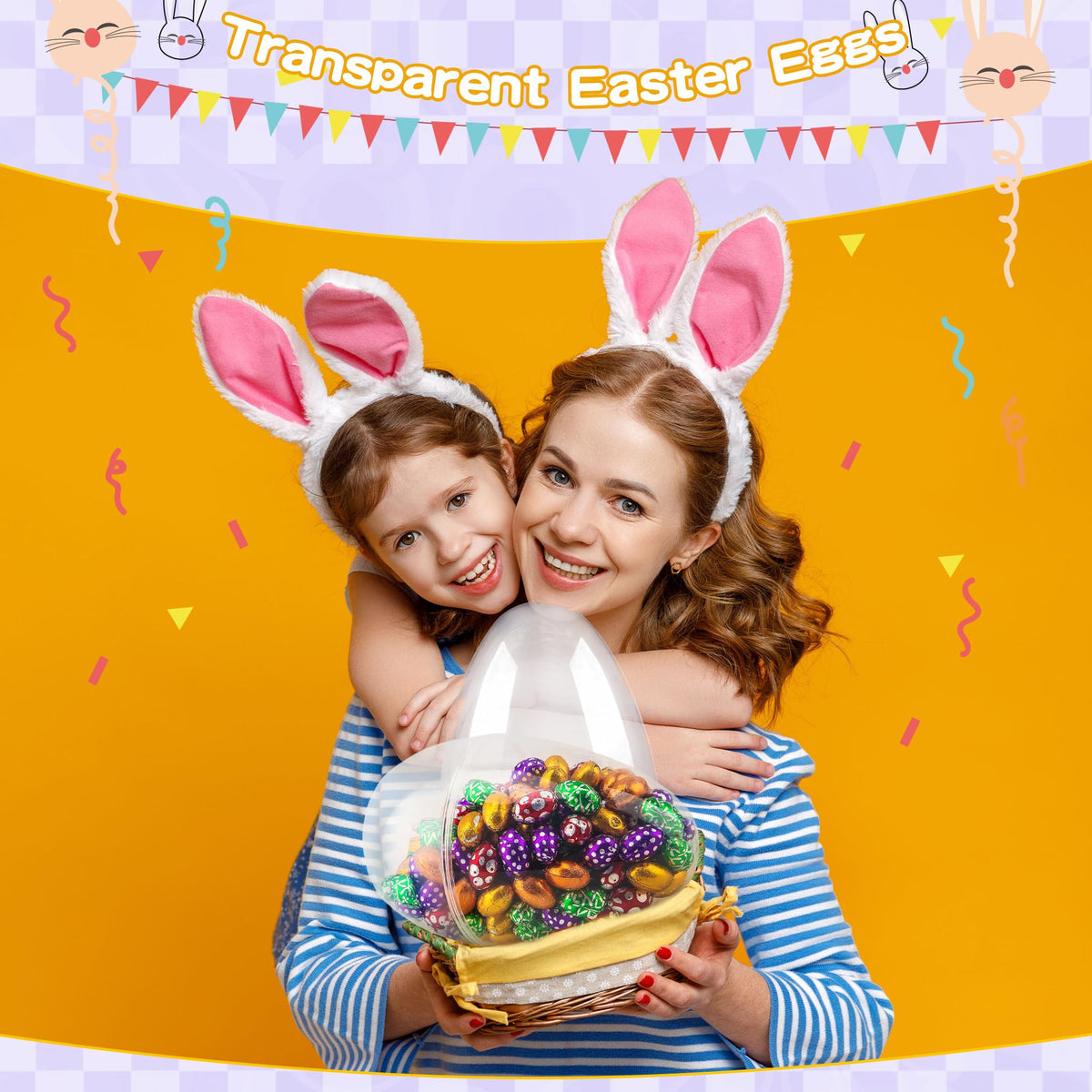 Restroma 8-inch clear Easter egg ideal for small treats and decorations