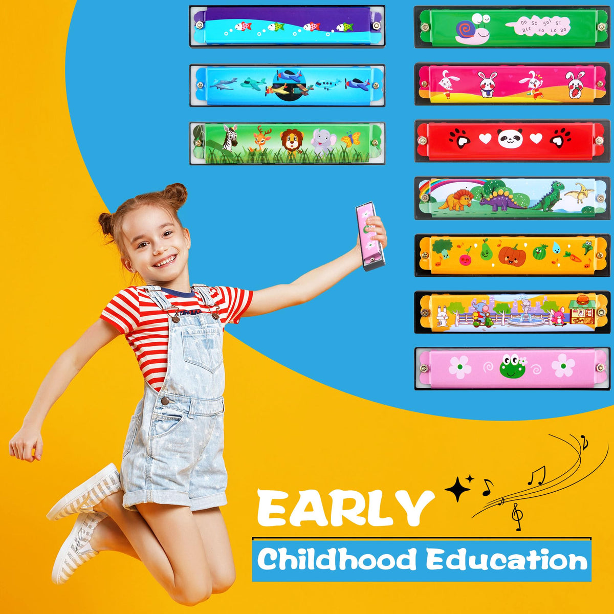 Restroma harmonica cartoon-16-hole random-color-variety offers playful options.