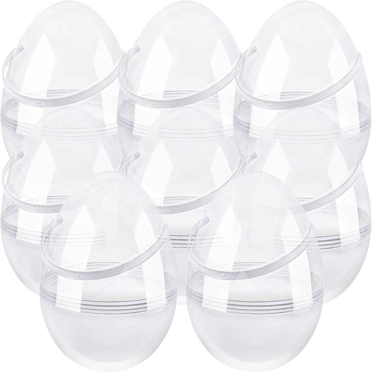 Restroma jumbo clear Easter egg 6in with handle ideal for easy carrying and gifting