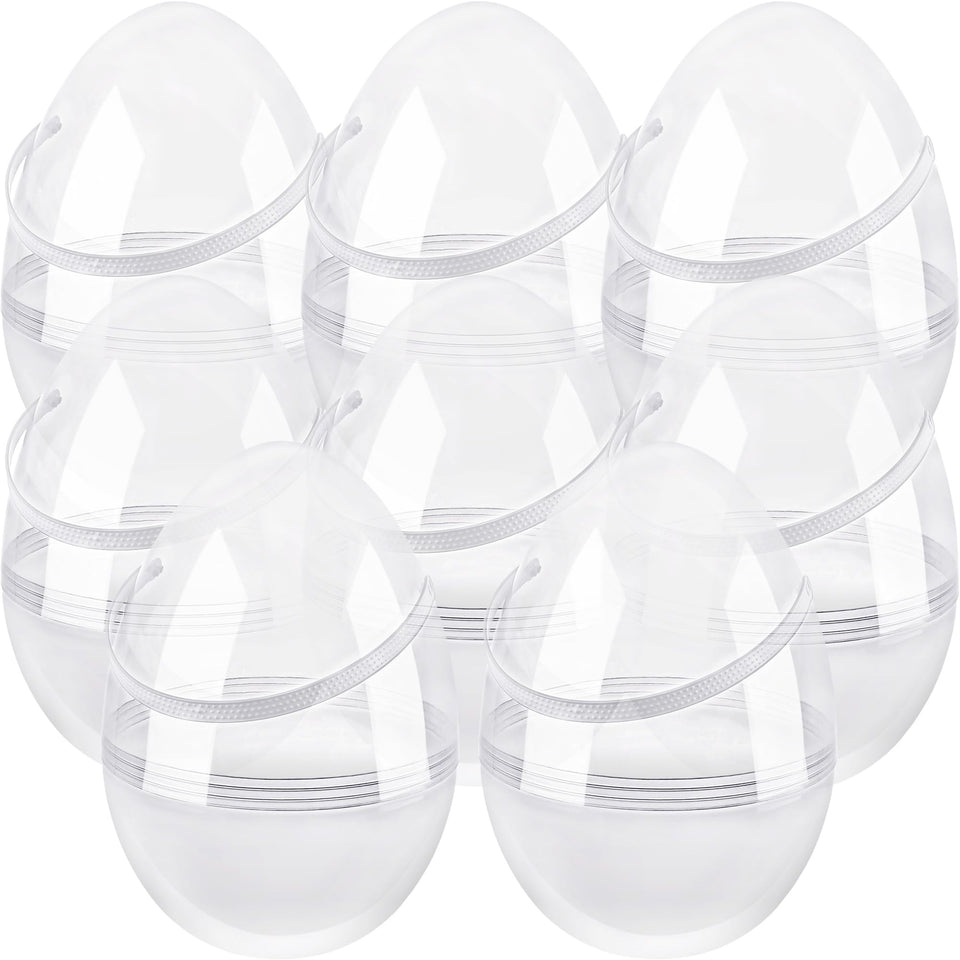 Restroma jumbo clear Easter egg 6in with handle ideal for easy carrying and gifting